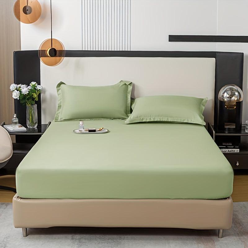 3pcs Solid Fitted Sheet Set Soft Breathable Bedding Set