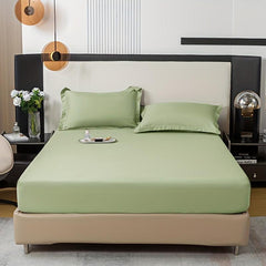 3pcs Solid Fitted Sheet Set Soft Breathable Bedding Set