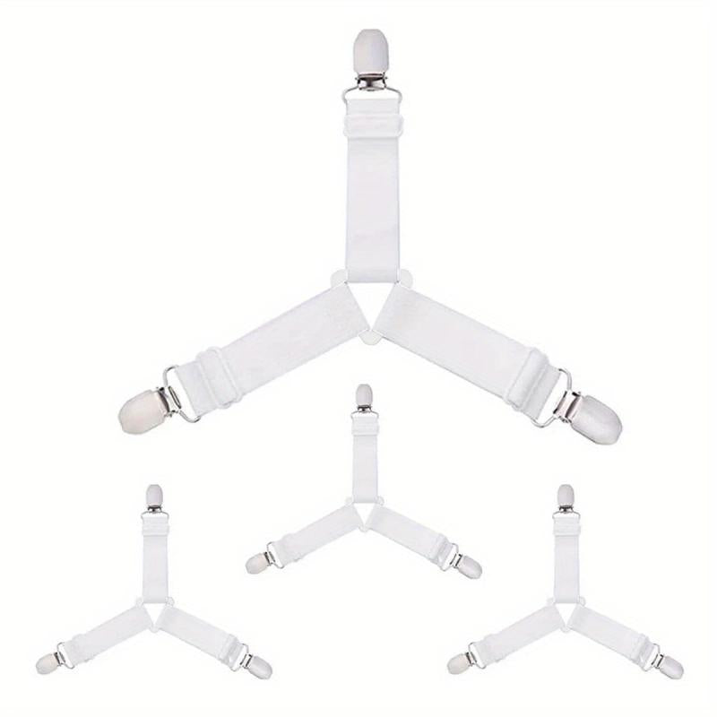 4pcs Adjustable Bed Sheet Straps for Securely Fastening Mattress and Fitted Shee