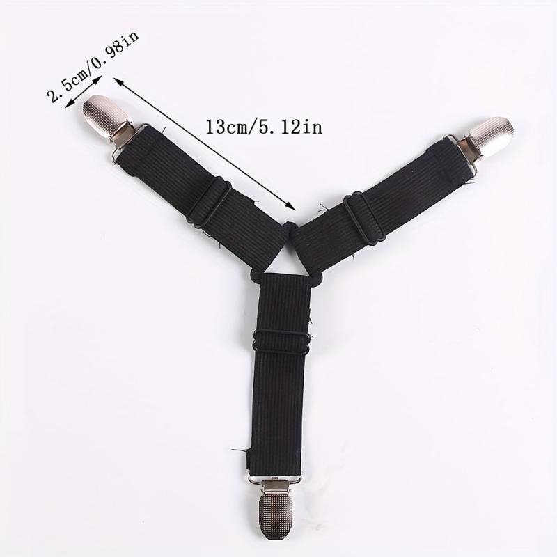 4pcs Adjustable Bed Sheet Straps for Securely Fastening Mattress and Fitted Shee