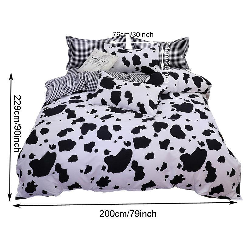 Cow Print Duvet Cover Set Reversible Comforter Cover for Kids Boys Girls