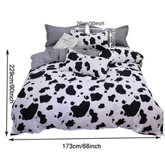 Cow Print Duvet Cover Set Reversible Comforter Cover for Kids Boys Girls