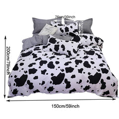 Cow Print Duvet Cover Set Reversible Comforter Cover for Kids Boys Girls