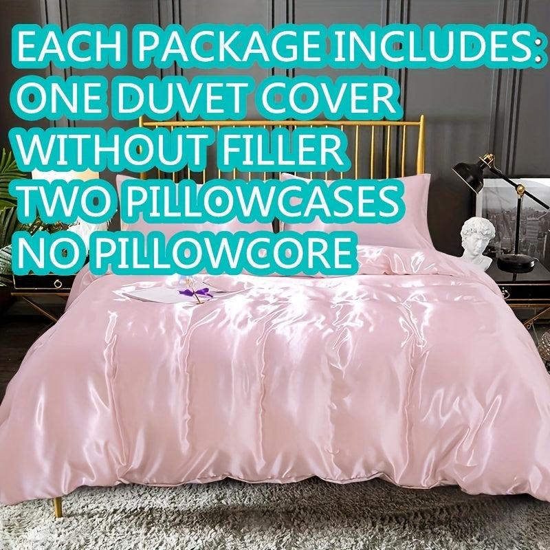 3pcs Satin Duvet Cover Set for Wedding Bedroom