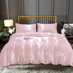 3pcs Satin Duvet Cover Set for Wedding Bedroom