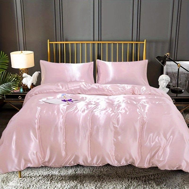 3pcs Satin Duvet Cover Set for Wedding Bedroom