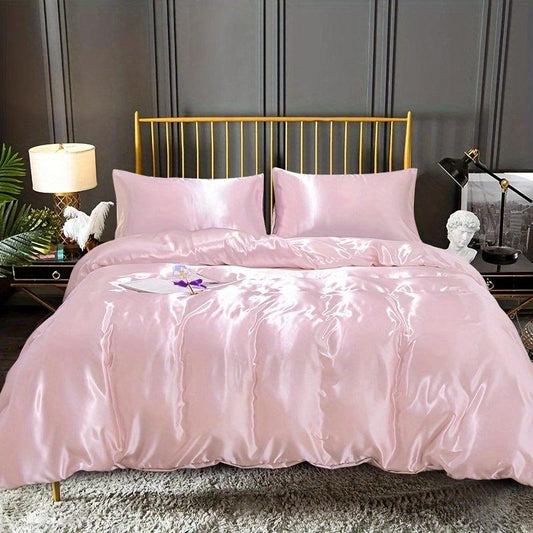 3pcs Satin Duvet Cover Set for Wedding Bedroom