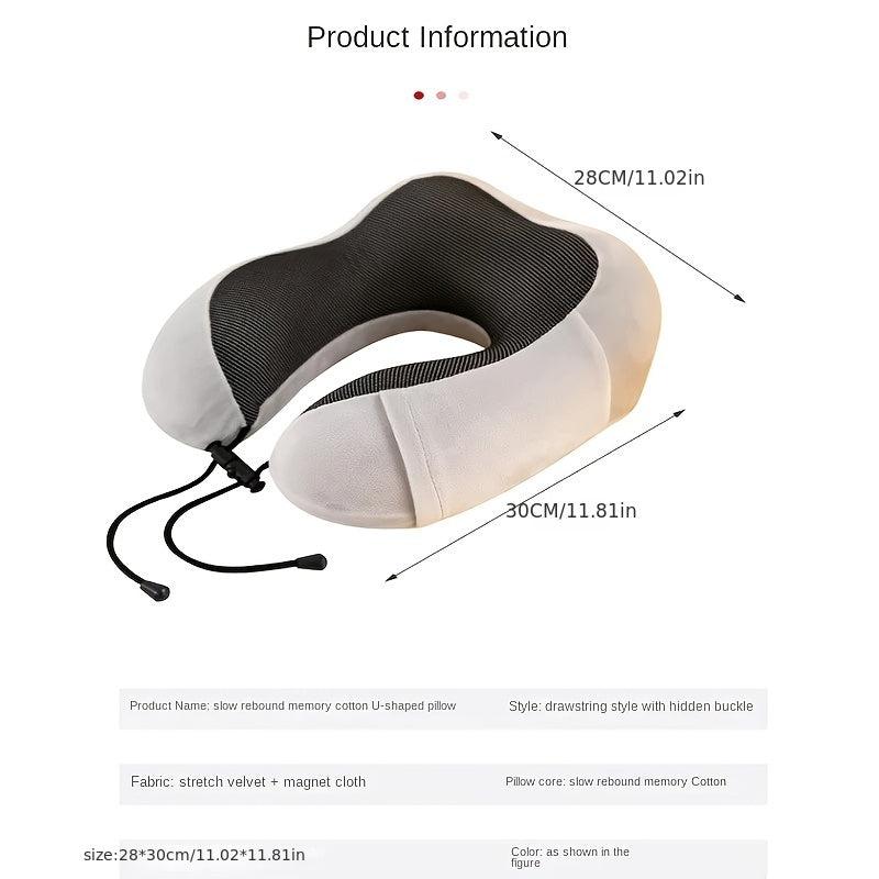 Memory Foam Neck Pillow for Travel, Soft U Shaped Cervical Airplane Pillow