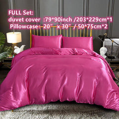 3pcs Satin Duvet Cover Set Soft and Comfortable