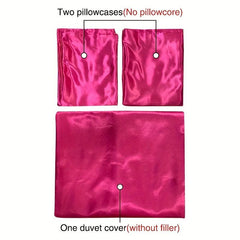 3pcs Satin Duvet Cover Set Soft and Comfortable