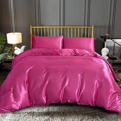 3pcs Satin Duvet Cover Set Soft and Comfortable