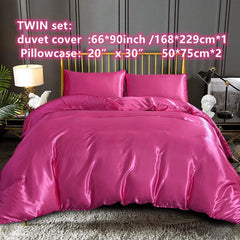 3pcs Satin Duvet Cover Set Soft and Comfortable