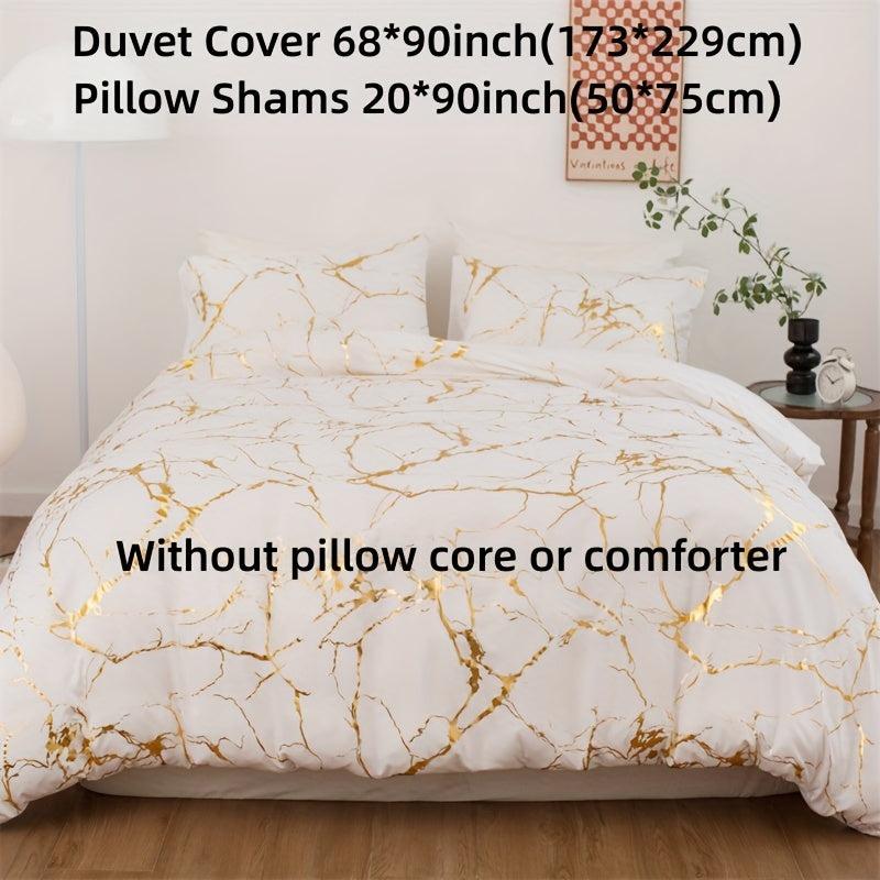 Bronzing Polyester Duvet Cover Set 3pcs