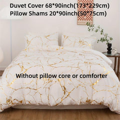 Bronzing Polyester Duvet Cover Set 3pcs