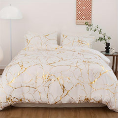 Bronzing Polyester Duvet Cover Set 3pcs