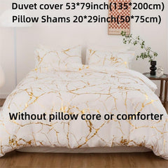 Bronzing Polyester Duvet Cover Set 3pcs