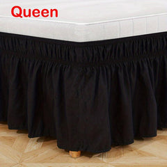 1pc Flounce Bed Skirt Elastic Adjustable Bedroom Decor