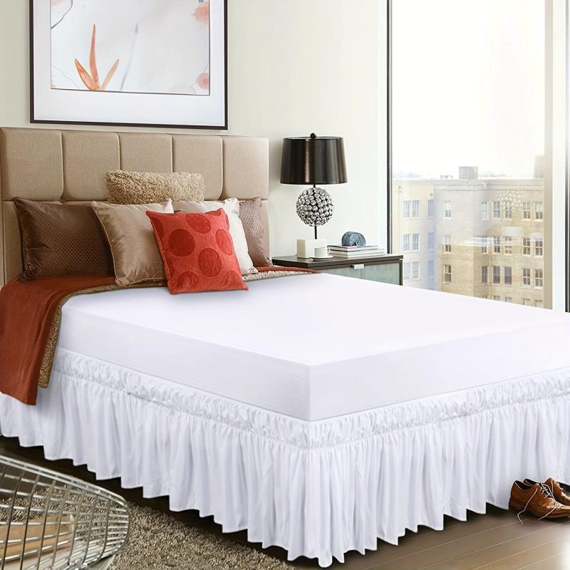 1pc Flounce Bed Skirt Elastic Adjustable Bedroom Decor