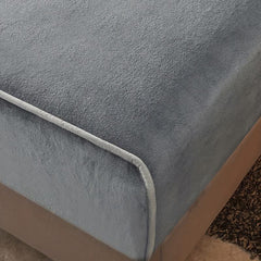 1pc Solid Milk Fleece Fitted Sheet for Bedroom Guest Room Hotel