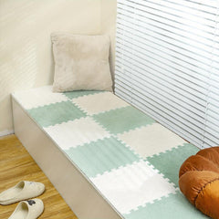 12pcs Plush Puzzle Floor Mat Interlocking Carpet Anti Slip