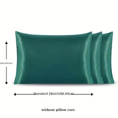 2pcs Solid Satin Pillow Cases Soft & Breathable Pillowcases Envelope Closure