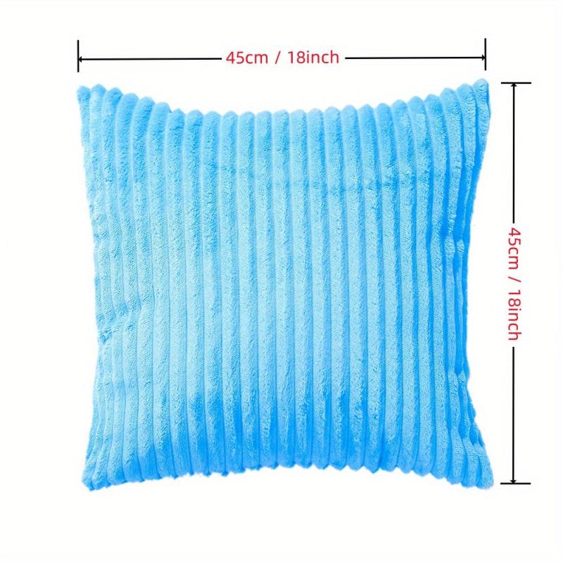 Soft Plush Throw Pillow Covers Solid Striped Design