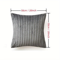 Soft Plush Throw Pillow Covers Solid Striped Design