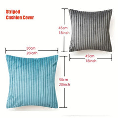 Soft Plush Throw Pillow Covers Solid Striped Design
