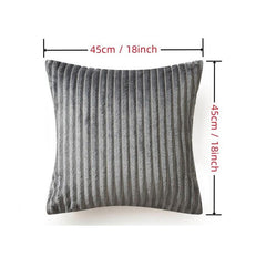 Soft Plush Throw Pillow Covers Solid Striped Design