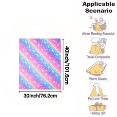 Glow In The Dark Unicorn Blanket Soft Flannel Sofa Bed Car