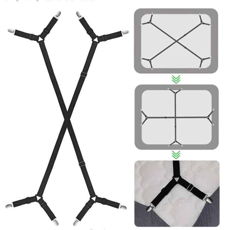 Adjustable Bed Sheet Holder Straps Elastic Bands 2pcs