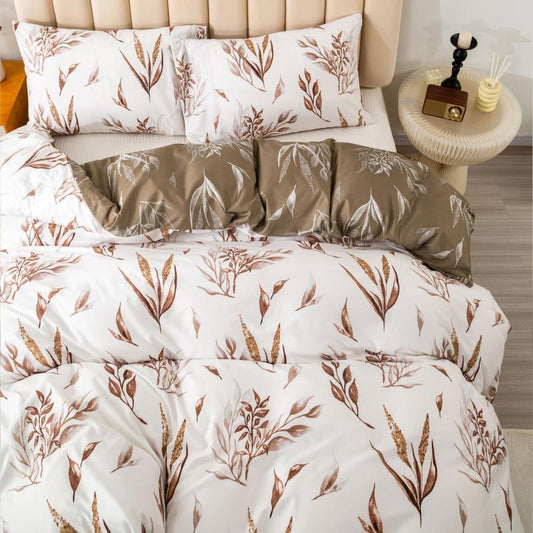 Soft & Breathable Wheat Print Duvet Cover Set