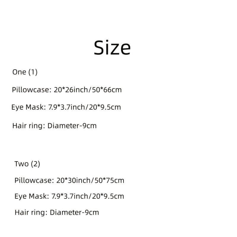 4pcs Satin Pillowcase Set with Eye Cover and Hair Ring - Vegan Silk