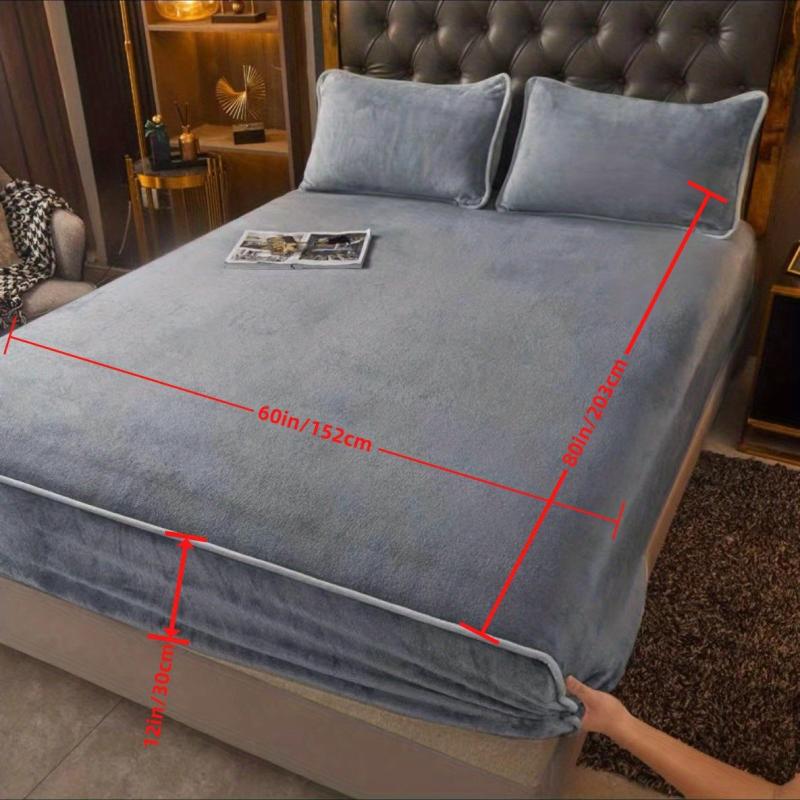 Soft Velvet Fitted Sheet with Non Slip Technology
