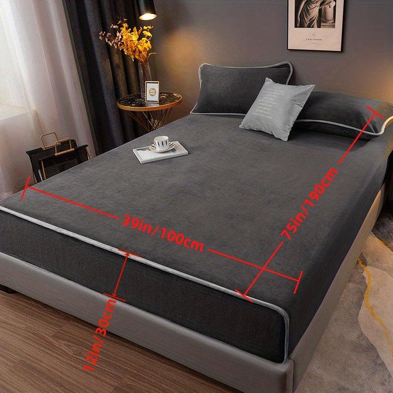 Soft Velvet Fitted Sheet with Non Slip Technology