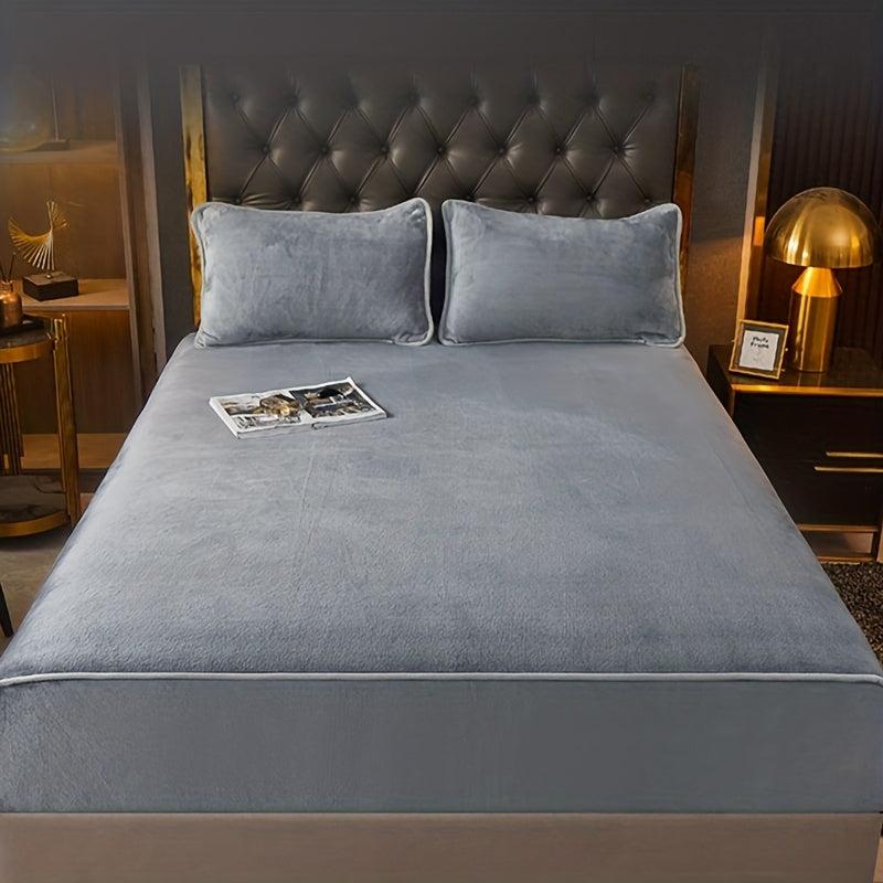 Soft Velvet Fitted Sheet with Non Slip Technology