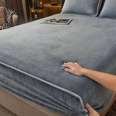 Soft Velvet Fitted Sheet with Non Slip Technology