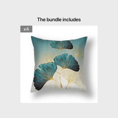 Green Ginkgo Leaf Pillowcase 17.7''x17.7''