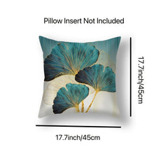 Green Ginkgo Leaf Pillowcase 17.7''x17.7''