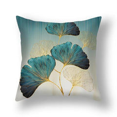 Green Ginkgo Leaf Pillowcase 17.7''x17.7''