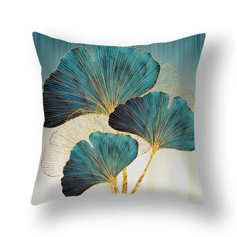 Green Ginkgo Leaf Pillowcase 17.7''x17.7''