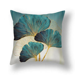 Green Ginkgo Leaf Pillowcase 17.7''x17.7''