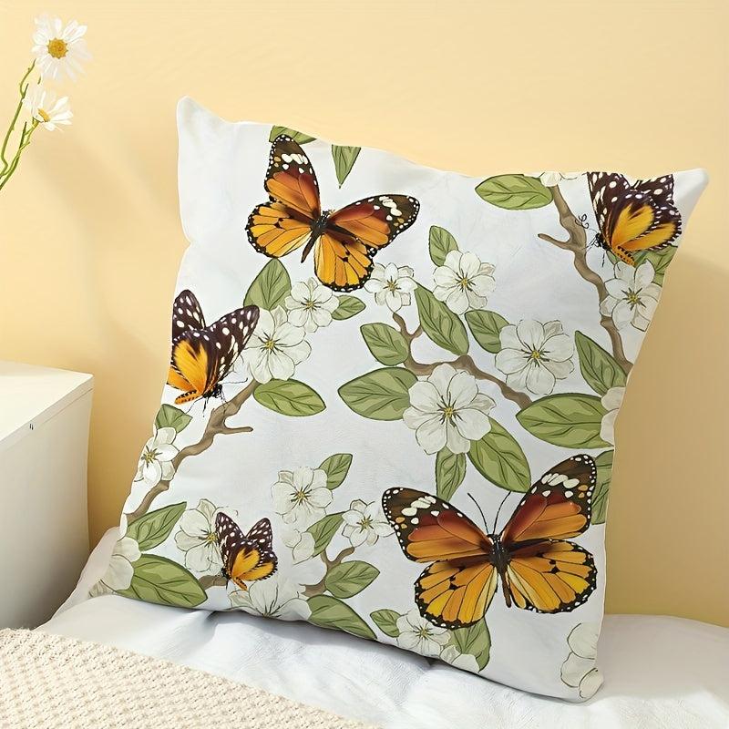 Butterfly Printed Pillowcase for Home Decor