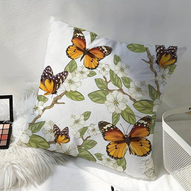 Butterfly Printed Pillowcase for Home Decor