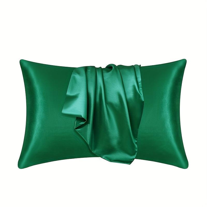 2pcs Satin Pillow Cases Soft & Breathable Envelope Closure Smooth Pillow Cover