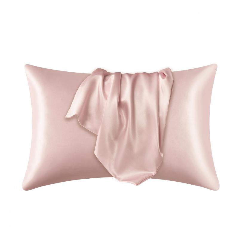 2pcs Satin Pillow Cases Soft & Breathable Envelope Closure Smooth Pillow Cover