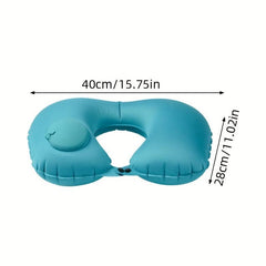 Soft U Shaped Inflatable Travel Neck Pillow for Long Trips - Washable Cover