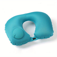 Soft U Shaped Inflatable Travel Neck Pillow for Long Trips - Washable Cover