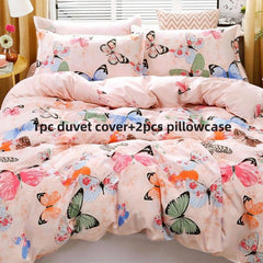 3pc Butterfly Duvet Cover Set, 1 Duvet Cover, 2 Pillowcases