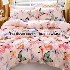 3pc Butterfly Duvet Cover Set, 1 Duvet Cover, 2 Pillowcases